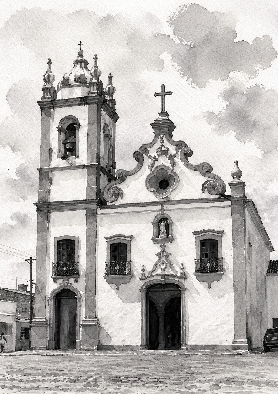 Igreja Nossa Senhora da Conceição em aquarela